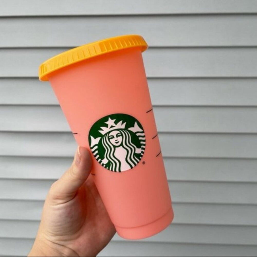 Starbucks | Peach & Yellow Reusable tumblr